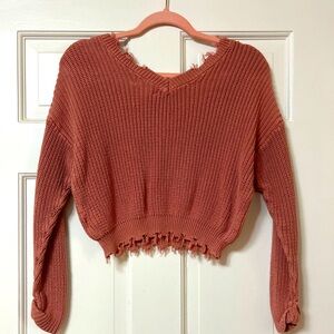 Jessica Simpson fringe pink sweater
